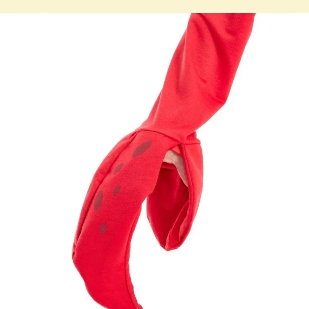 New Tipsy Elves Mens Red Lobster Costume Union Suit Halloween Onesie Pajamas-XS - Picture 6 of 6